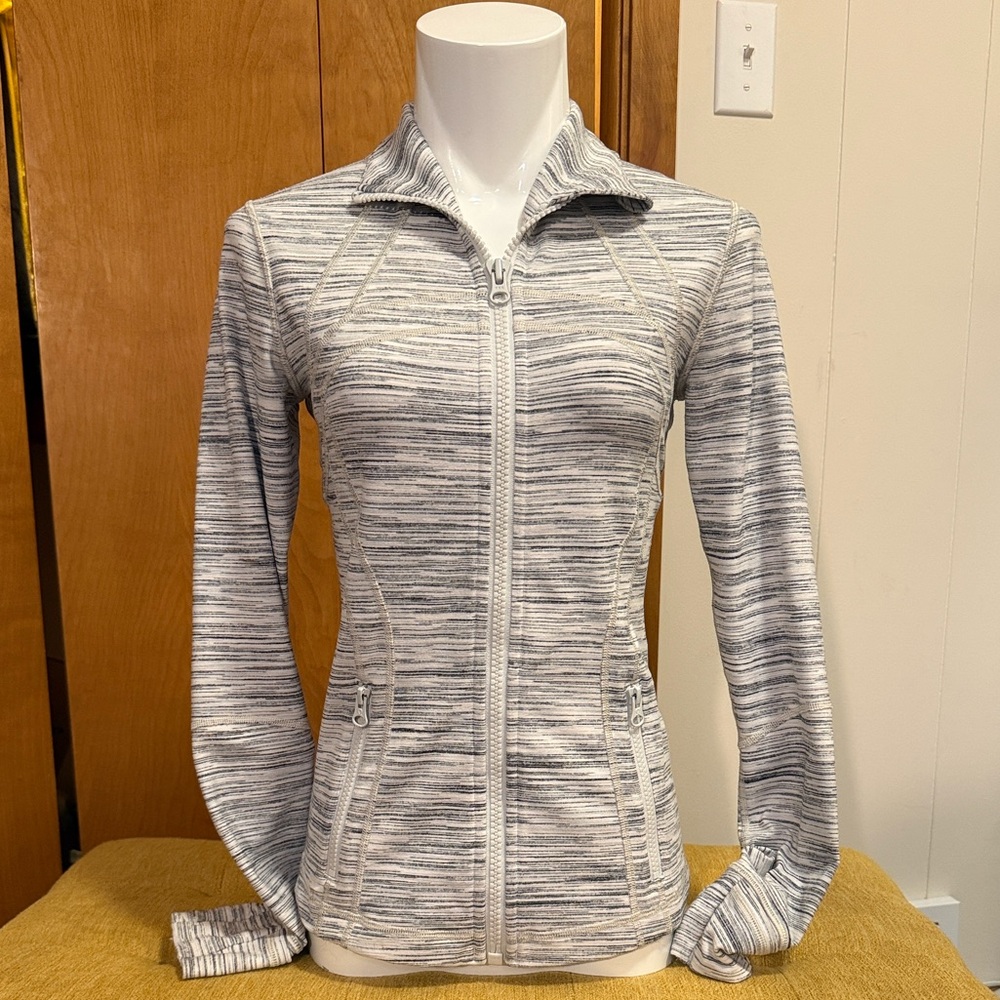 Lululemon Define Jacket Grey White Size 4 Full Zip Luon